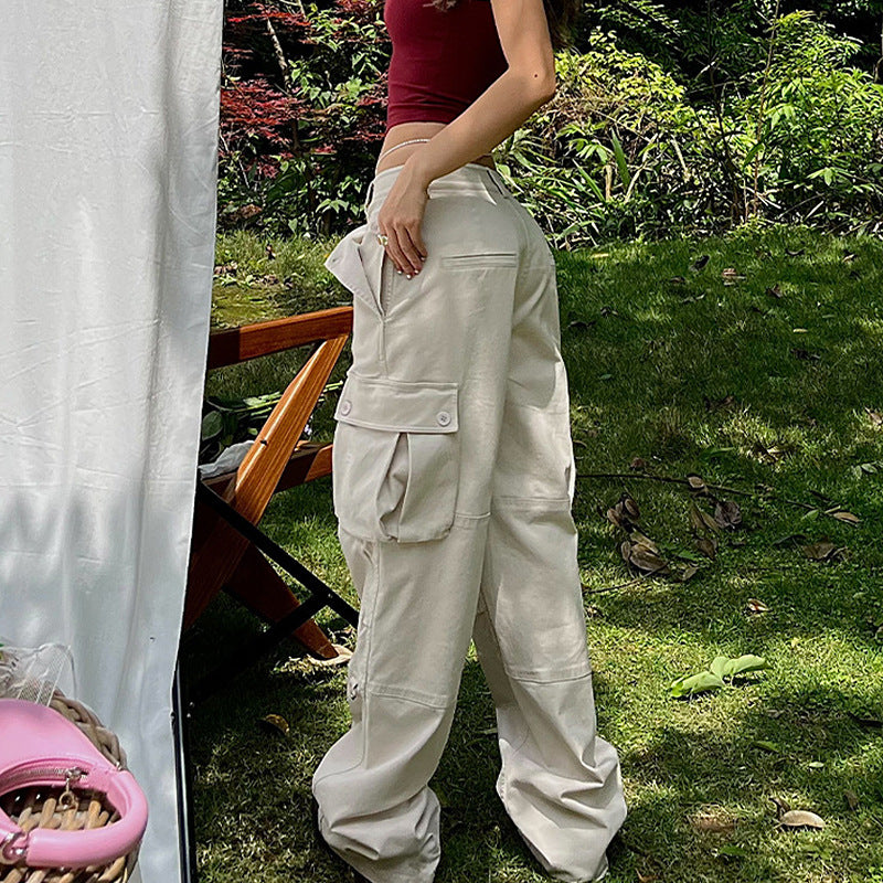 Women's Casual Straight Cargo Pants