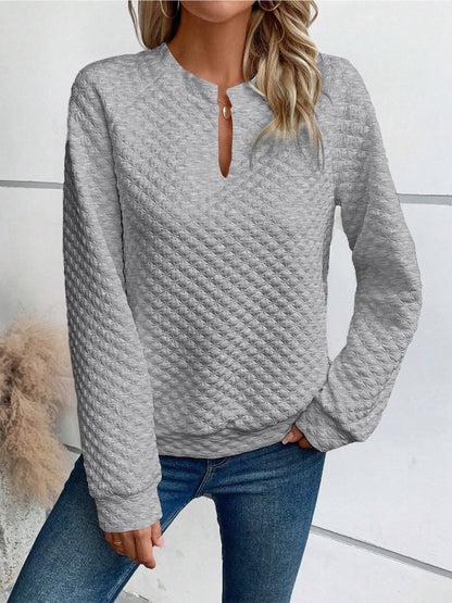 V-neck Long-sleeved Sweatshirt