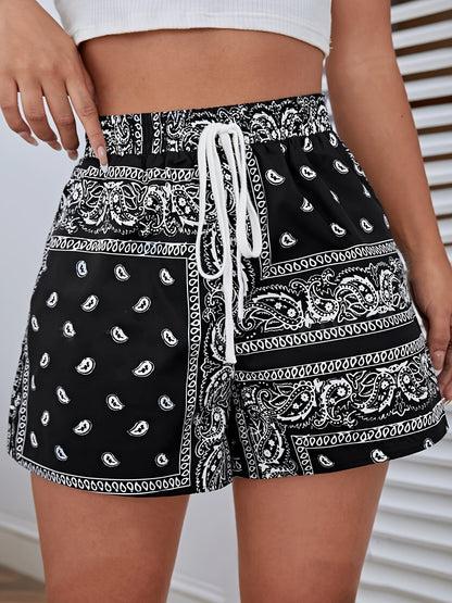 Paisley Print Waist Shorts