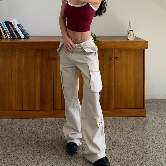 Women's Casual Straight Cargo Pants