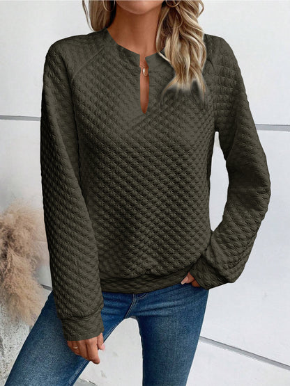 V-neck Long-sleeved Sweatshirt