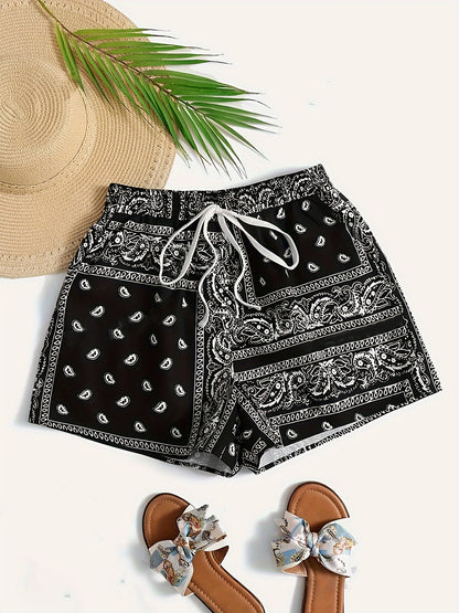 Paisley Print Waist Shorts