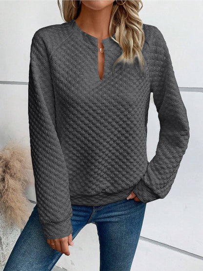 V-neck Long-sleeved Sweatshirt