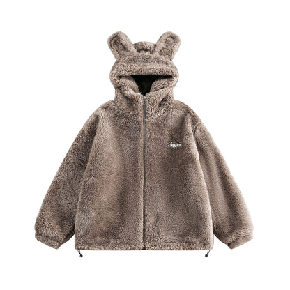 Coral Fleece Cotton Rabbit Ears Coat