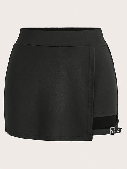 Elegant Black High-Waist Skort