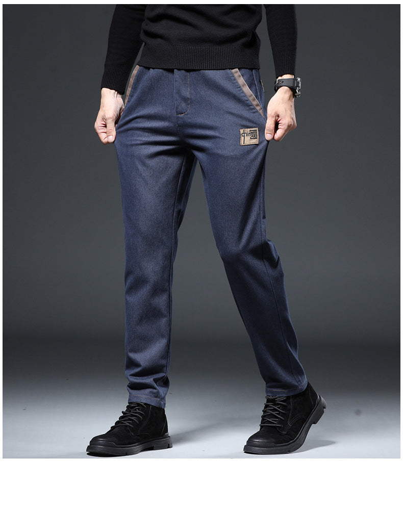 Embroidery Trend Slim Straight Pants