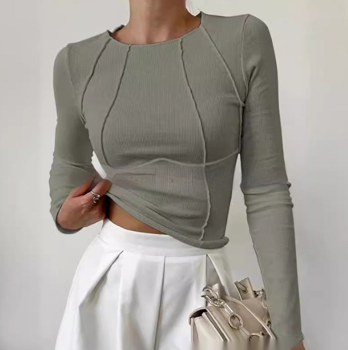 Long Sleeve T-shirt Fashion Solid Color