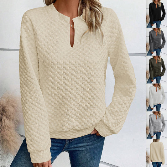 V-neck Long-sleeved Sweatshirt