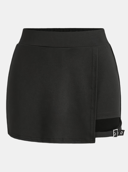 Elegant Black High-Waist Skort