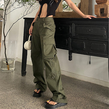 Women's Casual Straight Cargo Pants