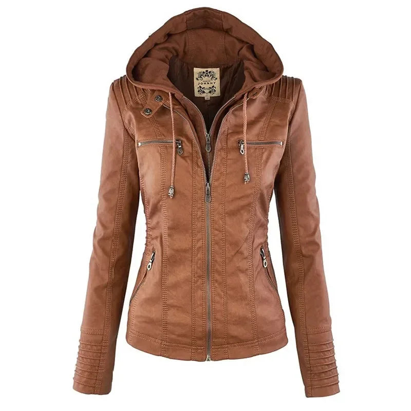 Faux Leather Jacket Women