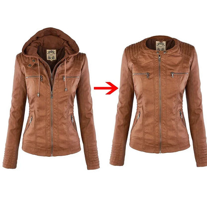 Faux Leather Jacket Women