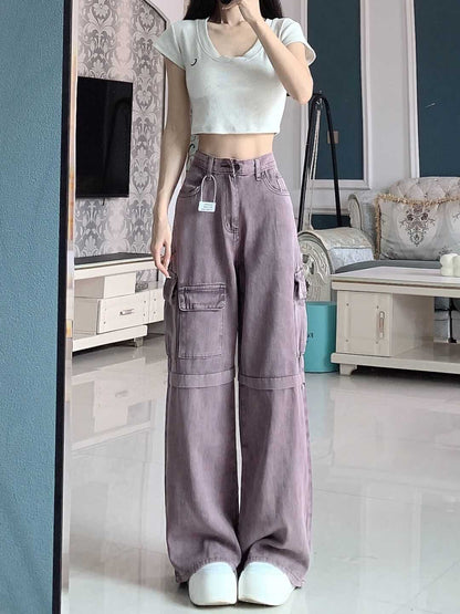 Retro Purple Cargo Jeans