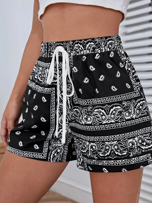 Paisley Print Waist Shorts