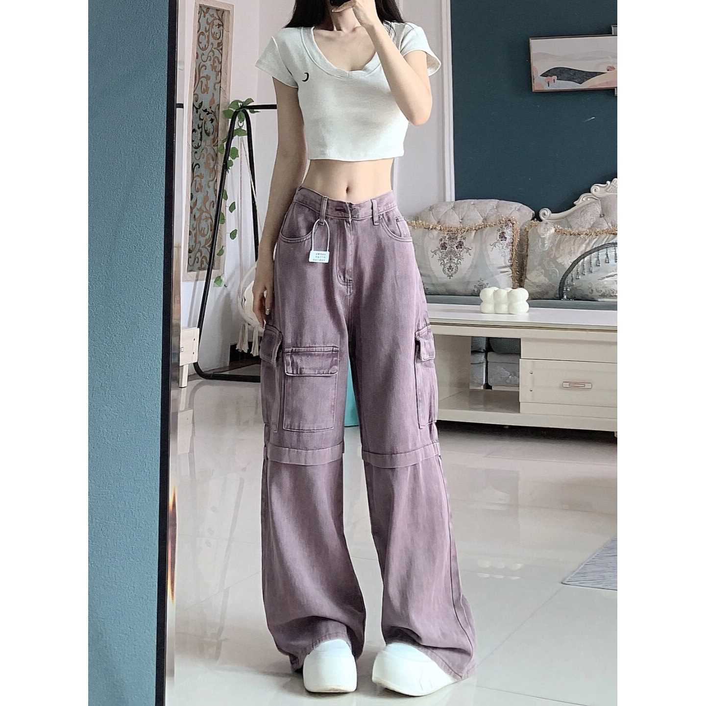 Retro Purple Cargo Jeans