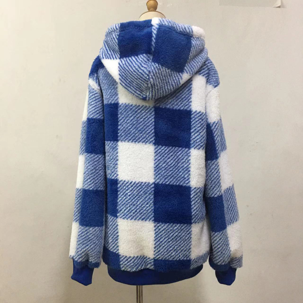 Fashion Plaid Hooded Sweatshirt