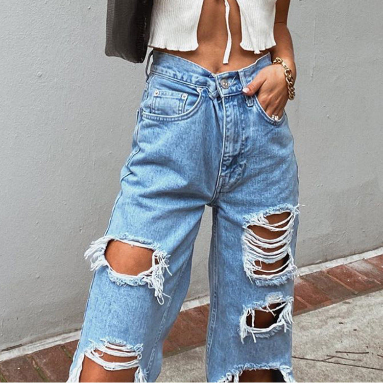 Ripped Jeans Trousers