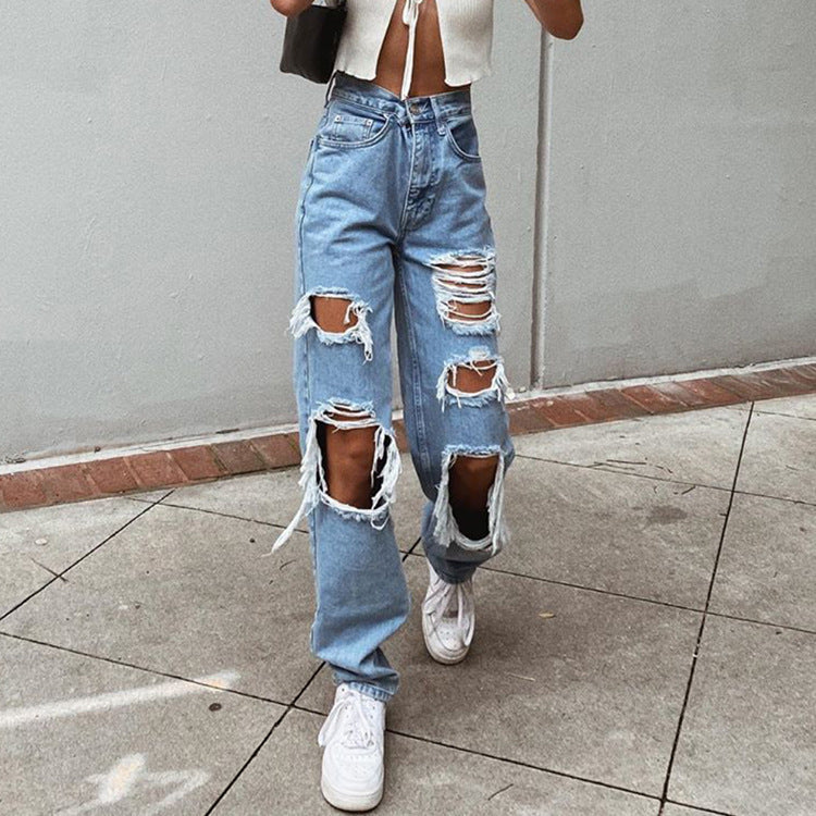 Ripped Jeans Trousers